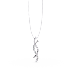 Curved Wave Lab Grown Diamond Pendant Necklace - HIGHCARAT DIAMONDS