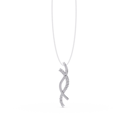 Curved Wave Lab Grown Diamond Pendant Necklace - HIGHCARAT DIAMONDS
