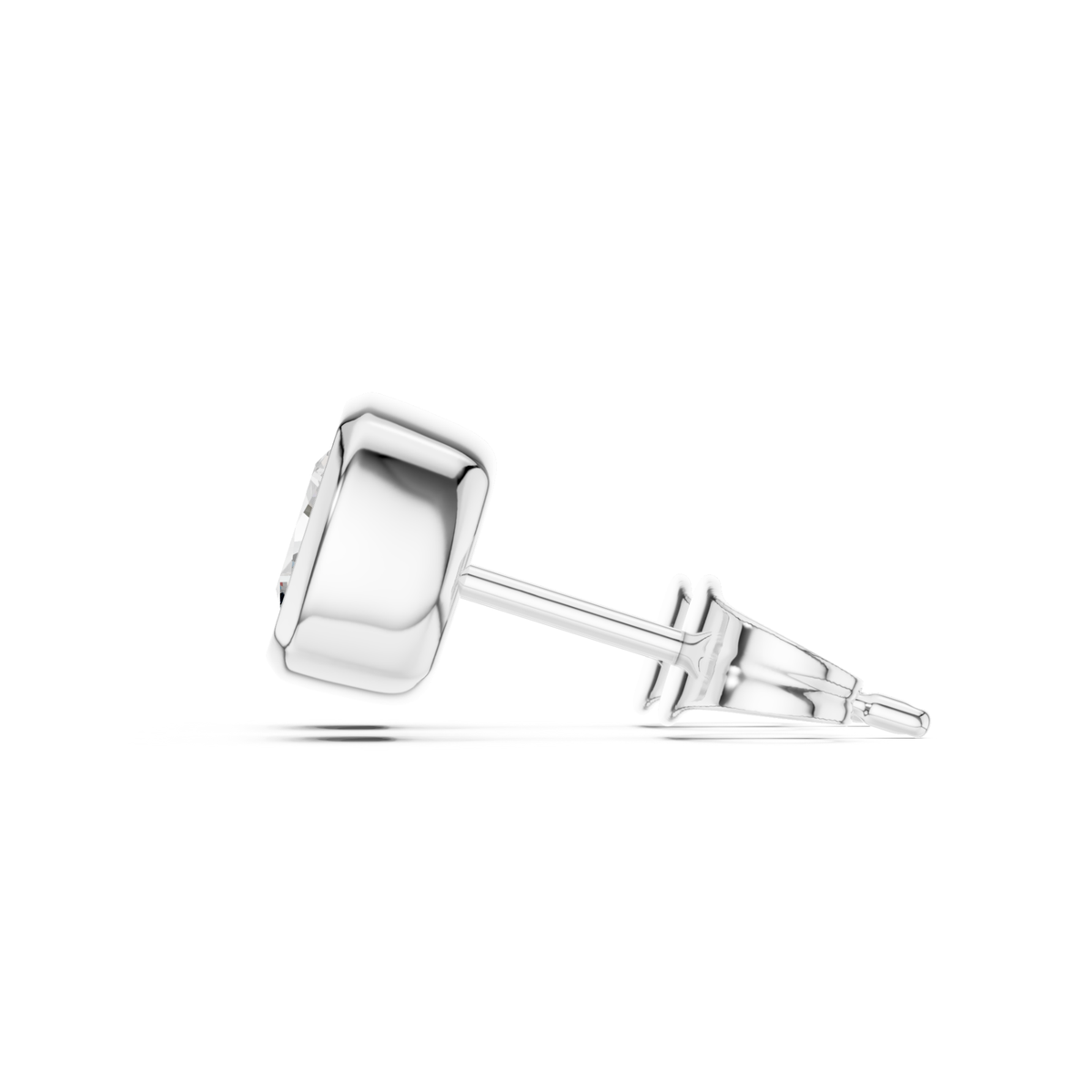 Cushion Cut Lab Grown Diamond Bezel Stud Earrings
