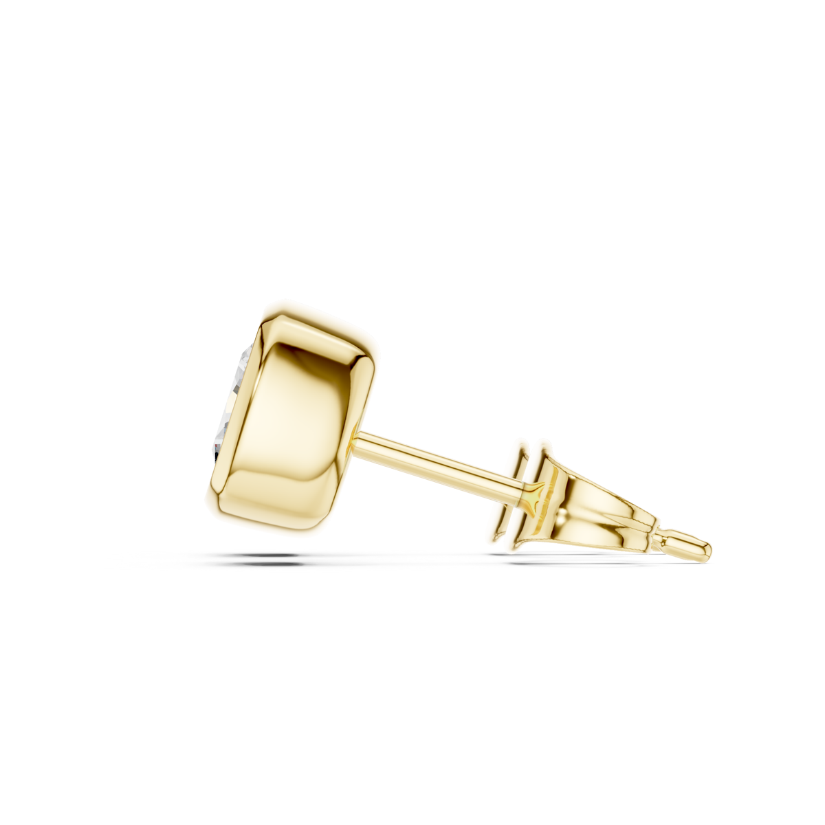 Cushion Cut Lab Grown Diamond Bezel Stud Earrings
