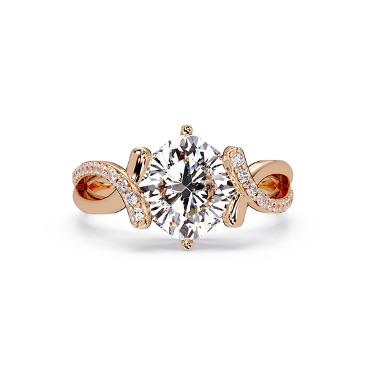 Cushion Cut Lab Grown Diamond Split Shank Ring - HIGHCARAT DIAMONDS