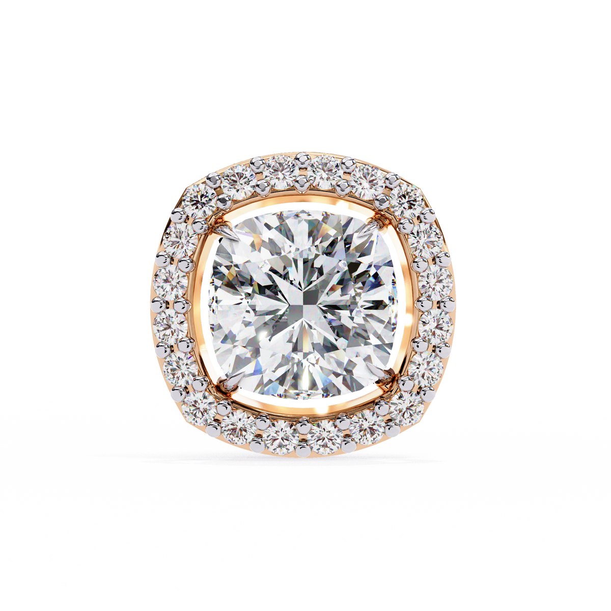 Cushion And Round Cut Diamond Vintage Halo Style Elegant Dainty Sparkling Women's Stud Earring - HIGHCARAT DIAMONDS