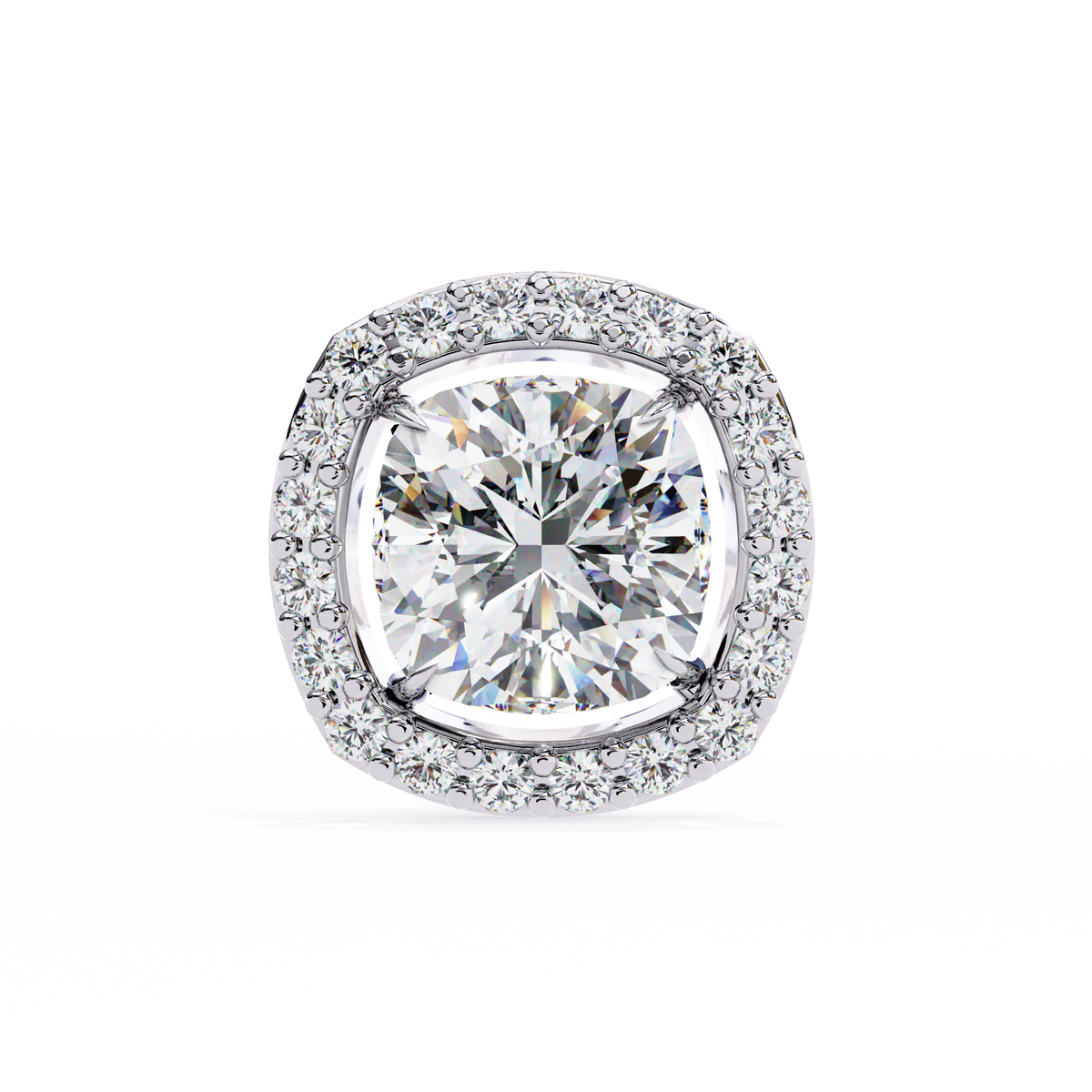 Cushion And Round Cut Diamond Vintage Halo Style Elegant Dainty Sparkling Women's Stud Earring - HIGHCARAT DIAMONDS
