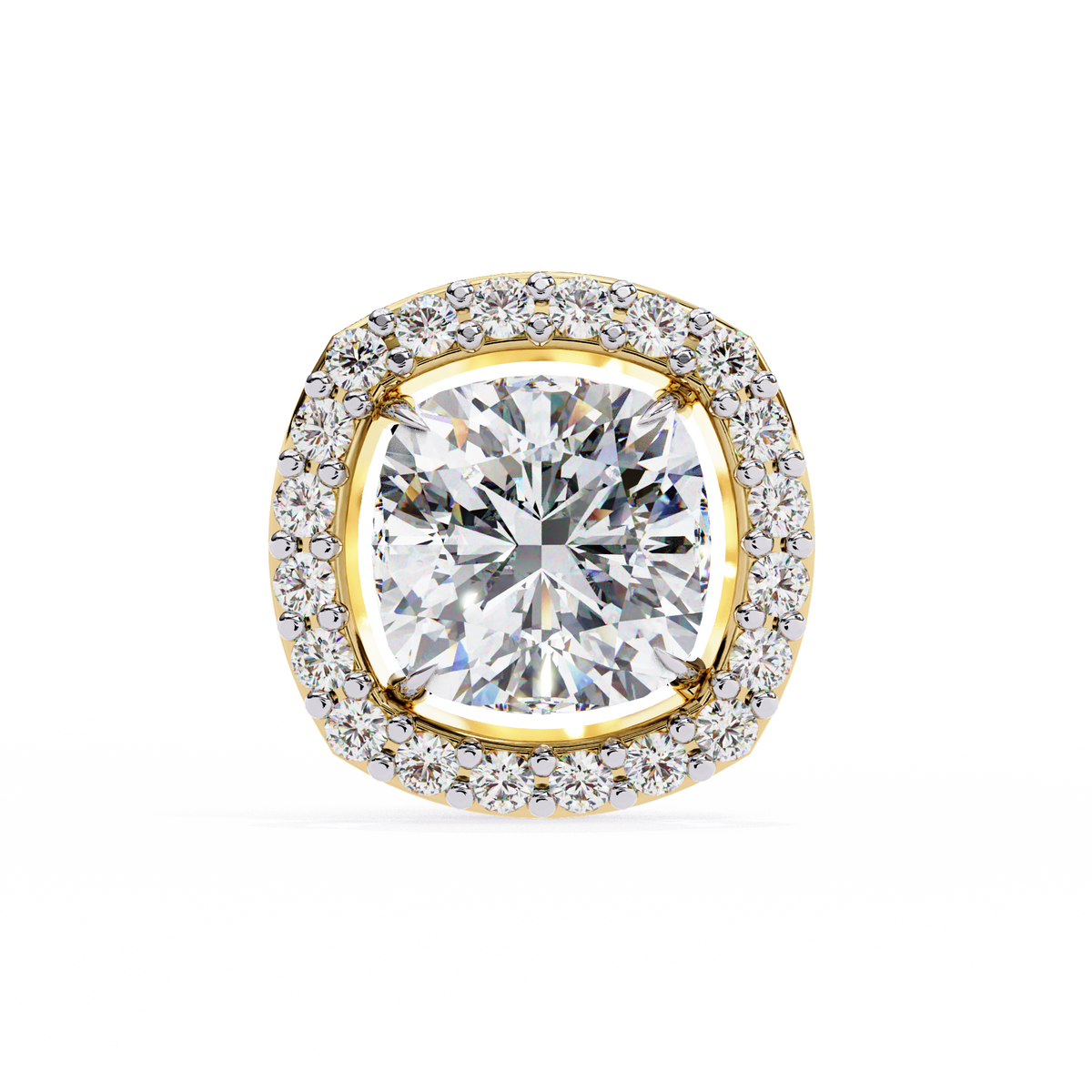 Cushion And Round Cut Diamond Vintage Halo Style Elegant Dainty Sparkling Women's Stud Earring - HIGHCARAT DIAMONDS