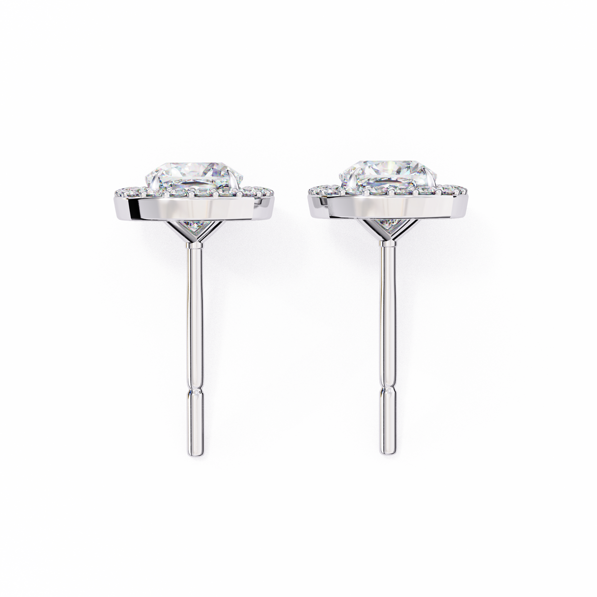 Cushion And Round Cut Diamond Vintage Halo Style Elegant Dainty Sparkling Women's Stud Earring - HIGHCARAT DIAMONDS