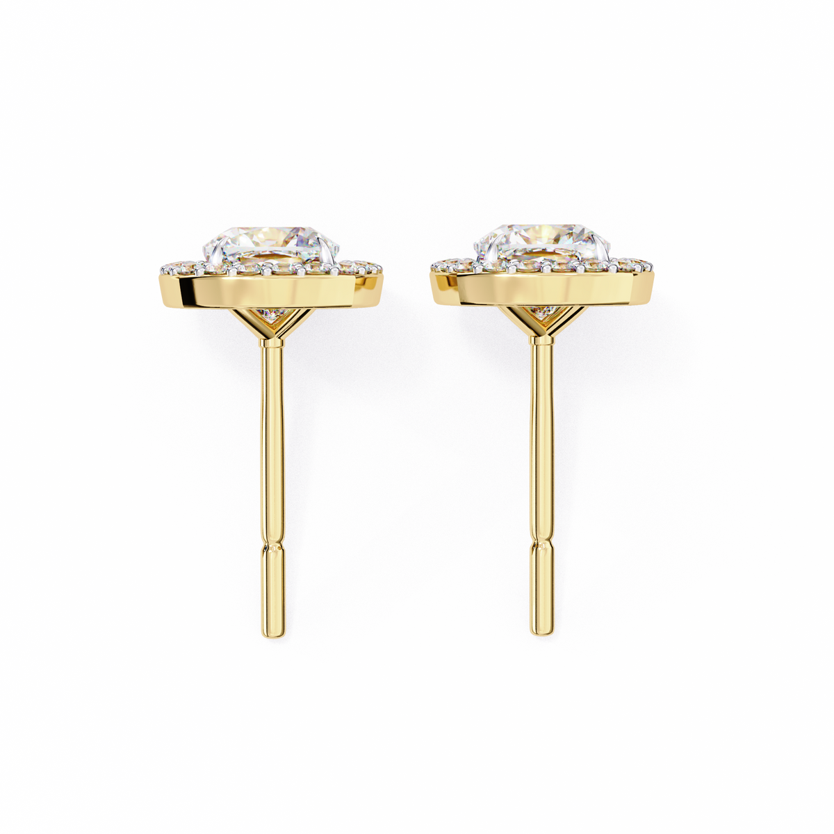 Cushion And Round Cut Diamond Vintage Halo Style Elegant Dainty Sparkling Women's Stud Earring - HIGHCARAT DIAMONDS