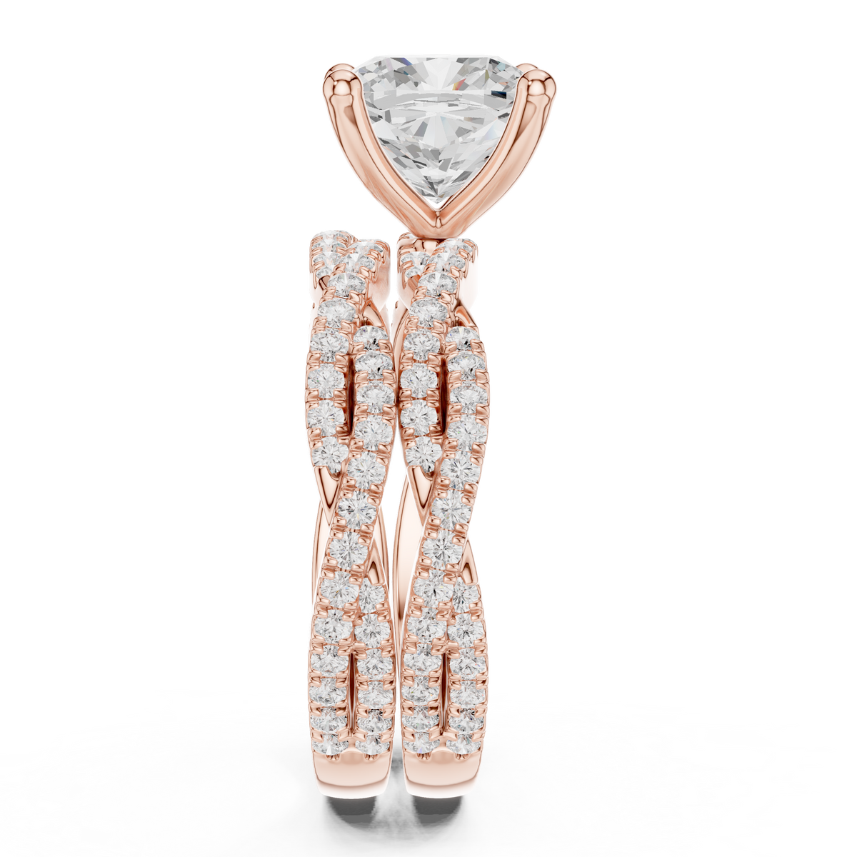 3.73 CT Cushion Labgrown Diamond Ring 10k Solid White Gold Engagement & Wedding Bridal Set Halo Accented Ring For Her - HIGHCARAT DIAMONDS