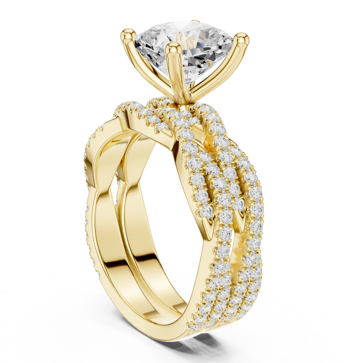3.73 CT Cushion Labgrown Diamond Ring 10k Solid White Gold Engagement & Wedding Bridal Set Halo Accented Ring For Her - HIGHCARAT DIAMONDS