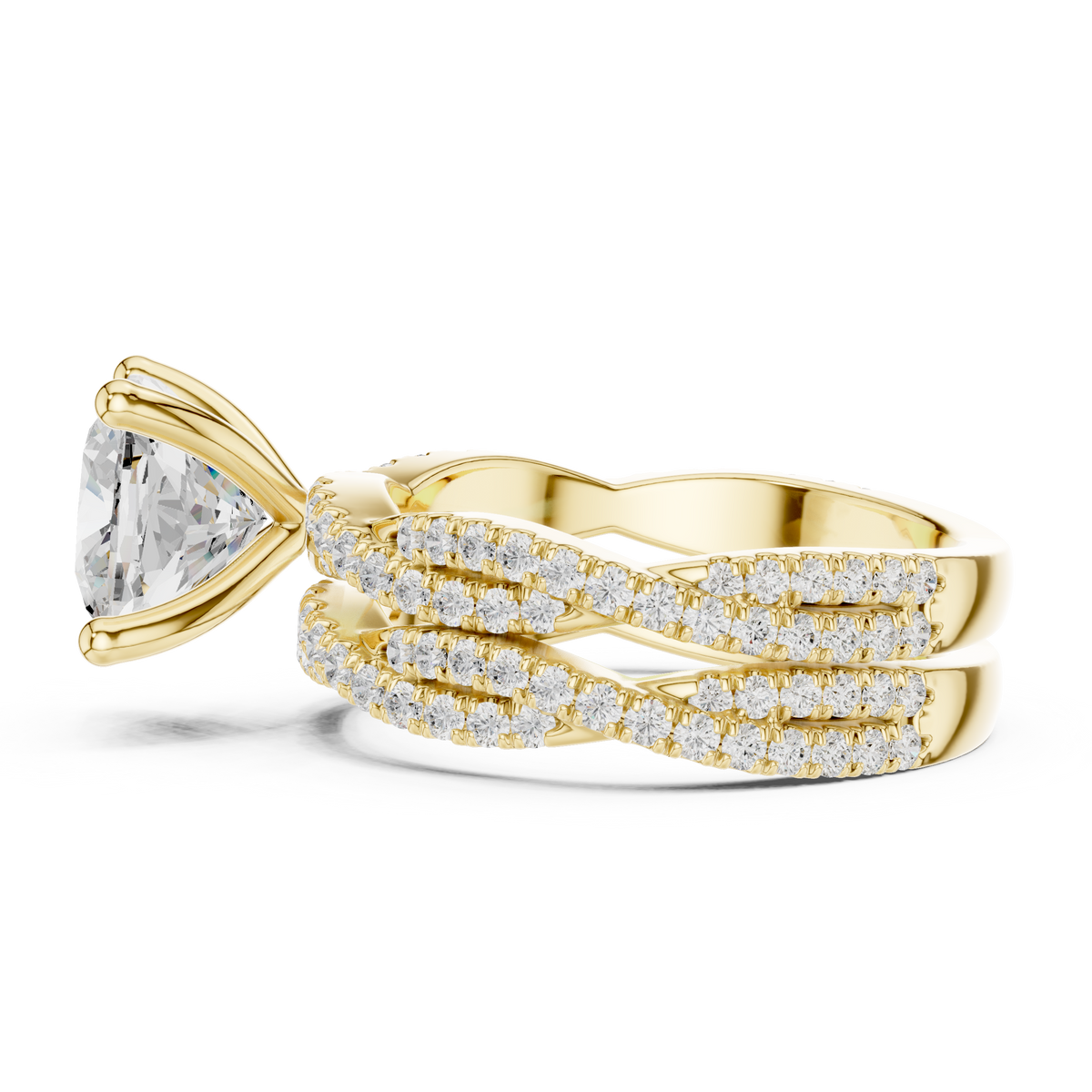 3.73 CT Cushion Labgrown Diamond Ring 10k Solid White Gold Engagement & Wedding Bridal Set Halo Accented Ring For Her - HIGHCARAT DIAMONDS