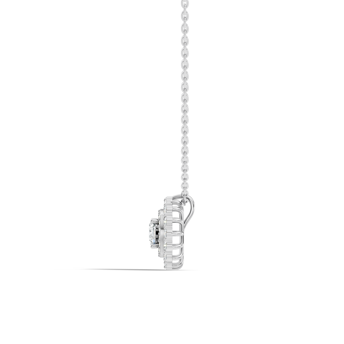Elegant Cushion Cut 1.62 Ct Lab-Grown Diamond Halo Accent Pendant Necklace for Women - HIGHCARAT DIAMONDS