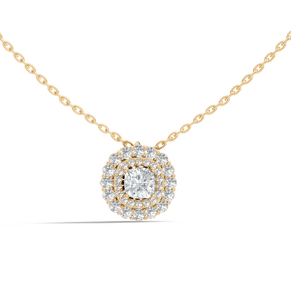 Elegant Cushion Cut 1.62 Ct Lab-Grown Diamond Halo Accent Pendant Necklace for Women - HIGHCARAT DIAMONDS