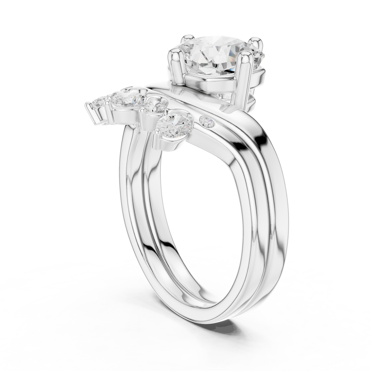 10k Solid Gold Cushion, Round, & Oval Shape Lab Grown Diamond Classic Elegance Diamond Ring For Her - HIGHCARAT DIAMONDS