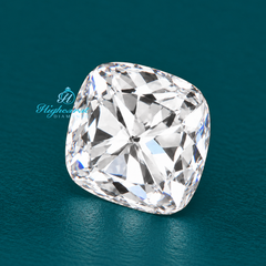 Close-Up of Antique Old Mine Cut Cushion Diamond