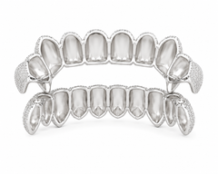 Custom Round Cut Moissanite Diamond Full Pave Set Men's Iced Out Grillz - HIGHCARAT DIAMONDS