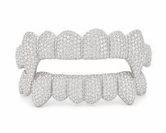 Custom Round Cut Moissanite Diamond Full Pave Set Men's Iced Out Grillz - HIGHCARAT DIAMONDS