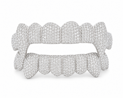 Custom Round Cut Moissanite Diamond Full Pave Set Men's Iced Out Grillz - HIGHCARAT DIAMONDS