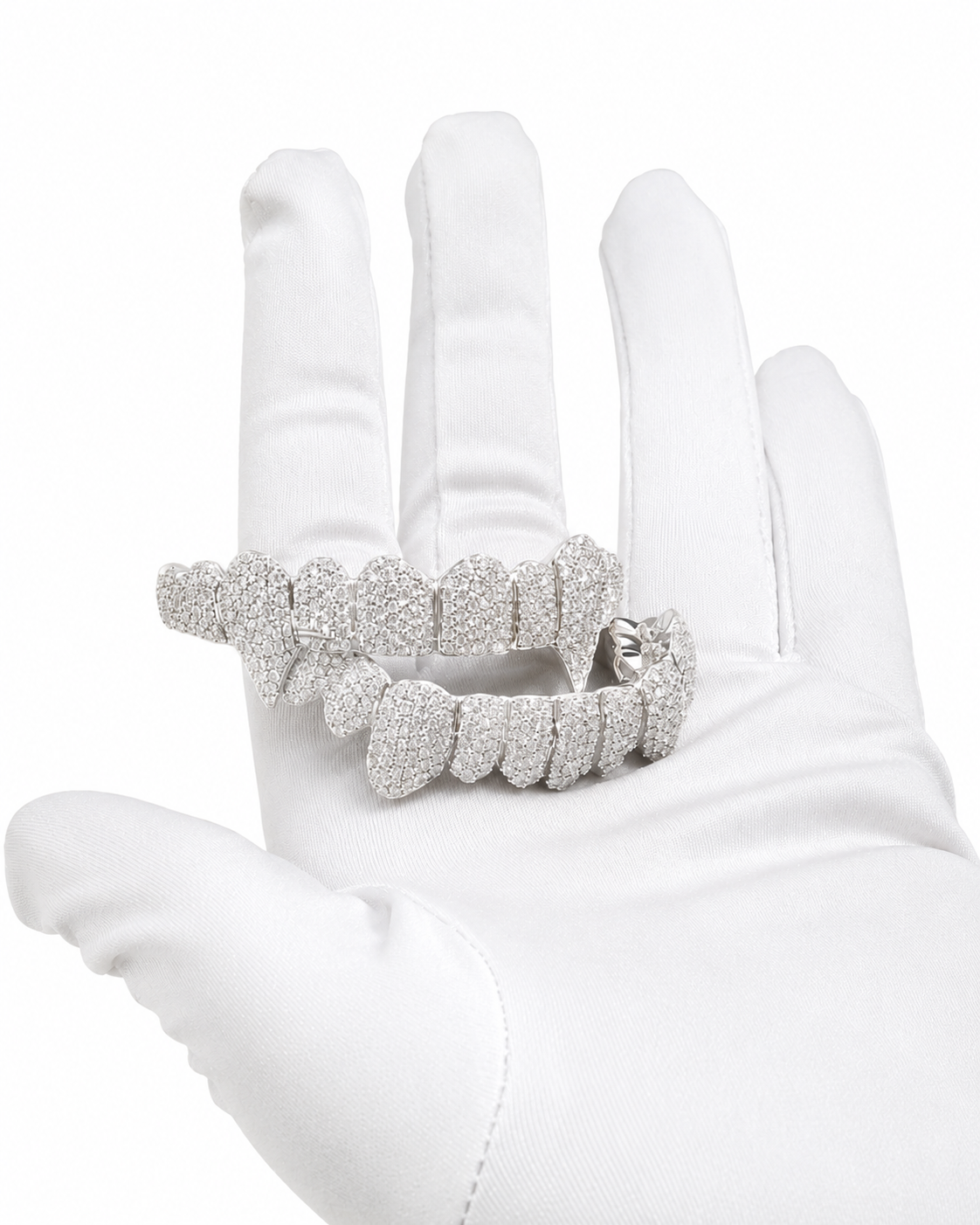 Custom Round Cut Moissanite Diamond Full Pave Set Men's Iced Out Grillz - HIGHCARAT DIAMONDS