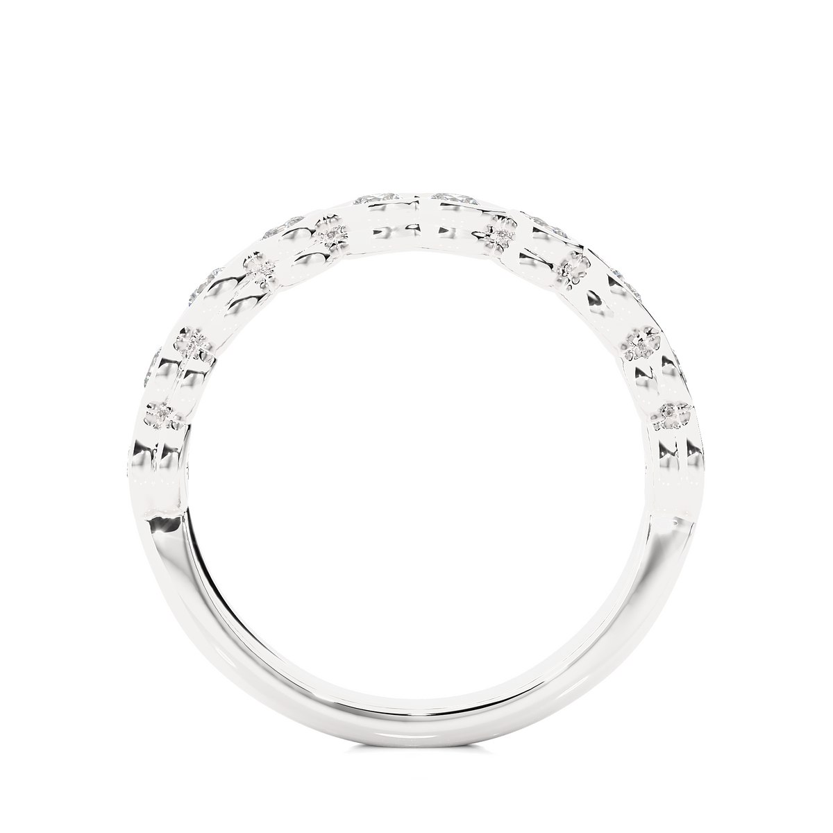 Dainty 10KT Solid Gold Bezel Set Round Shape Diamond Eternity Band Perfect for Daily Wear - HIGHCARAT DIAMONDS