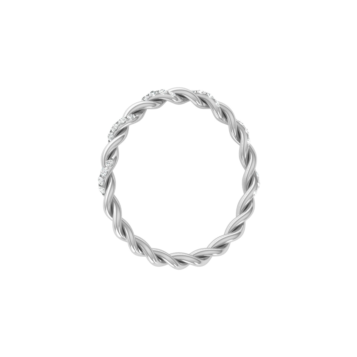 Dainty Twisted Diamond Band Ring for Women's Minimalist Stackable Ring In 14K Solid Gold - HIGHCARAT DIAMONDS