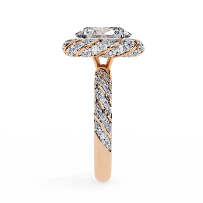 Delicate Oval Lab Diamond Halo Women’s Ring - HIGHCARAT DIAMONDS