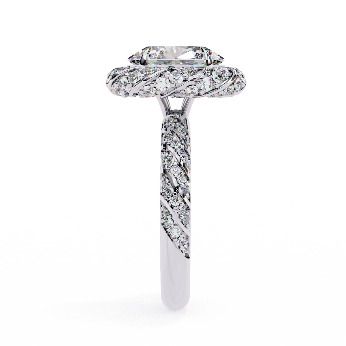 Delicate Oval Lab Diamond Halo Women’s Ring - HIGHCARAT DIAMONDS