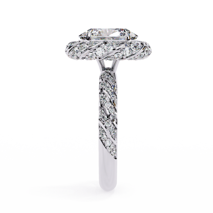 Delicate Oval Lab Diamond Halo Women’s Ring - HIGHCARAT DIAMONDS
