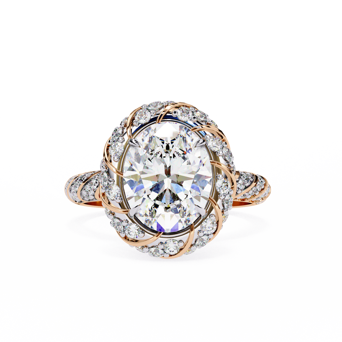 Delicate Oval Lab Diamond Halo Women’s Ring - HIGHCARAT DIAMONDS
