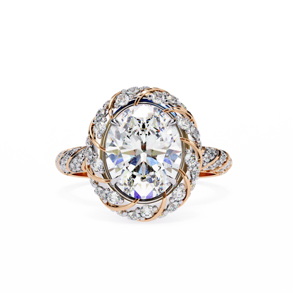 Delicate Oval Lab Diamond Halo Women’s Ring - HIGHCARAT DIAMONDS
