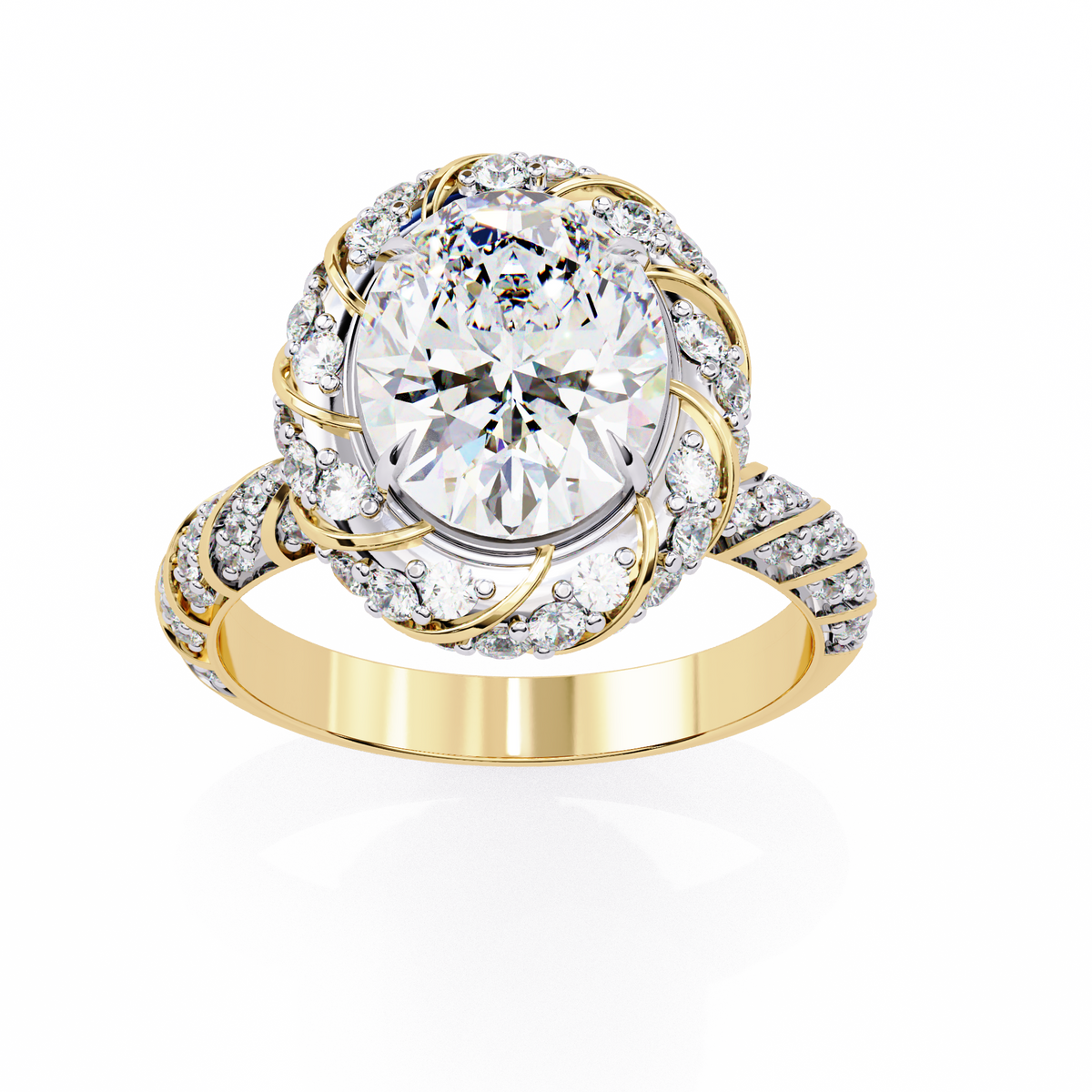 Delicate Oval Lab Diamond Halo Women’s Ring - HIGHCARAT DIAMONDS