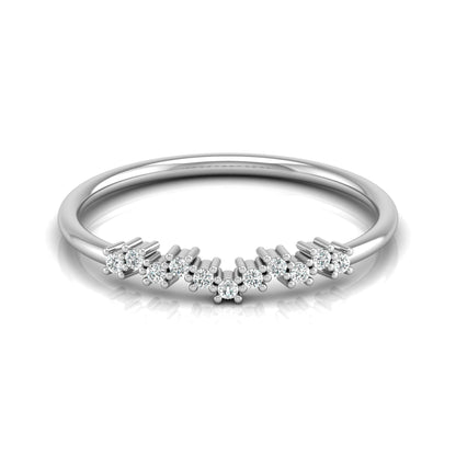 Delicate Round Diamond Band Ring for Women in 14K Solid Gold Lab Grown or Natural Diamonds - HIGHCARAT DIAMONDS