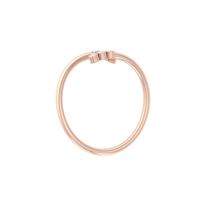 Delicate Round Diamond Bezel Set Open Cuff Ring for Her - HIGHCARAT DIAMONDS