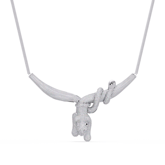 Diamond Panther Claw Pendant Necklace in Rose Gold - HIGHCARAT DIAMONDS