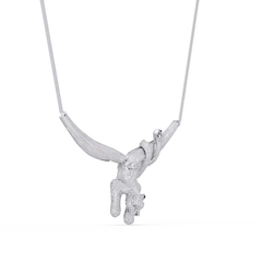 Diamond Panther Claw Pendant Necklace in Rose Gold - HIGHCARAT DIAMONDS