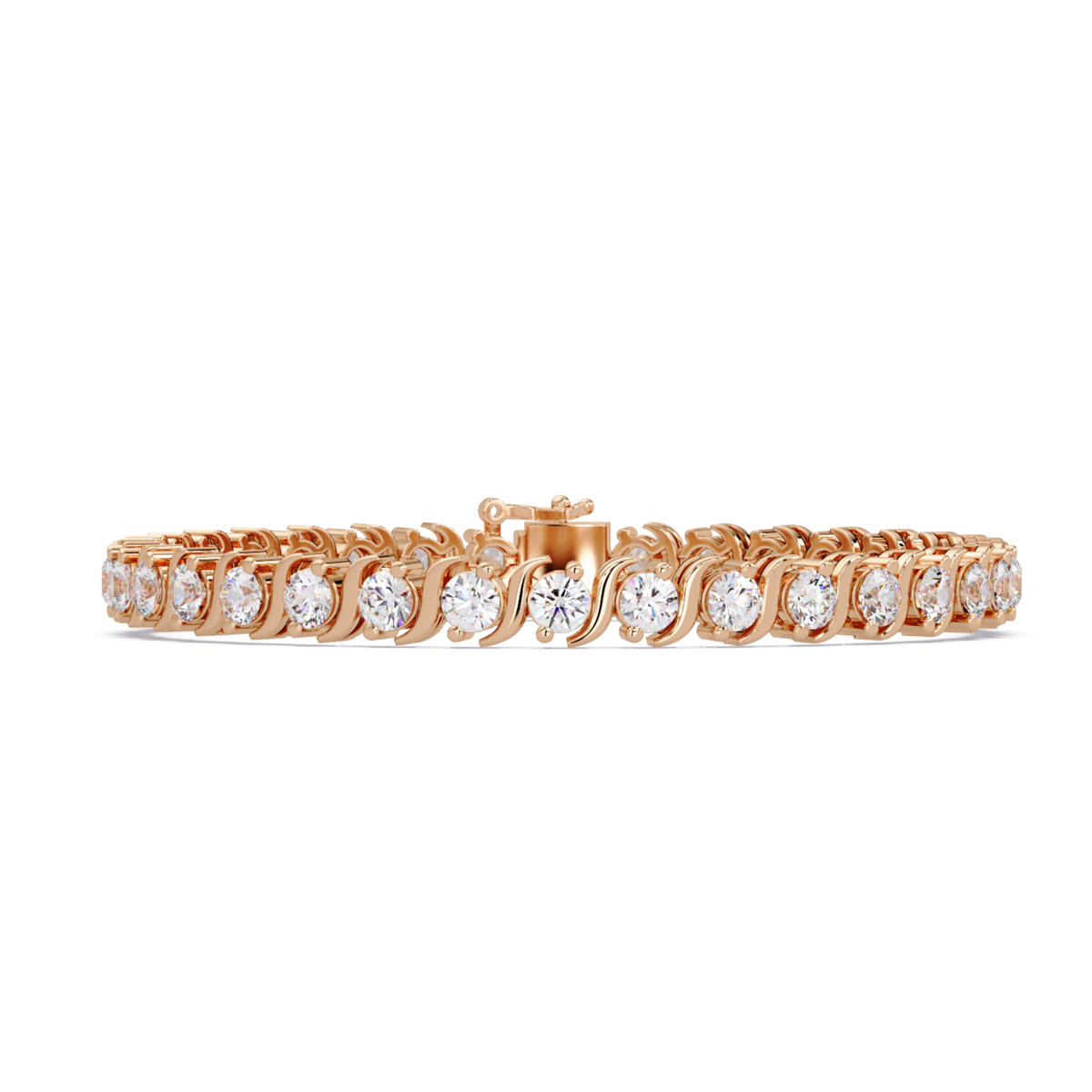 Diamond Swirl Link Lab Grown Diamond Tennis Bracelet - HIGHCARAT DIAMONDS