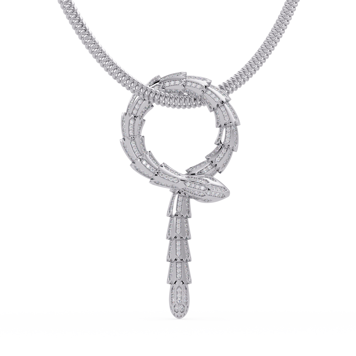 Diamond Thorn Circle Pendant Necklace in Yellow Gold - HIGHCARAT DIAMONDS