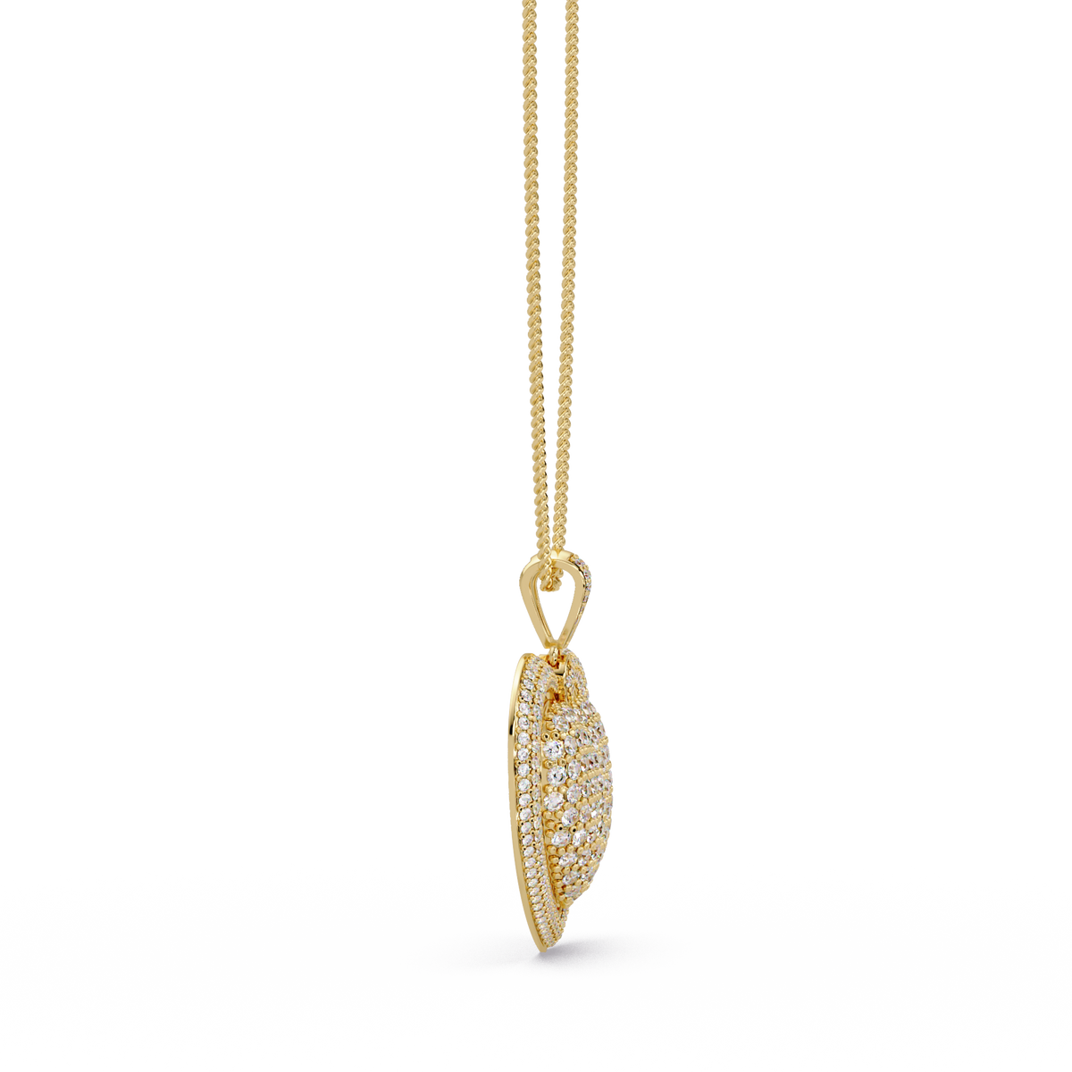 Double Halo Round Lab Grown Diamond Heart Pendant - HIGHCARAT DIAMONDS