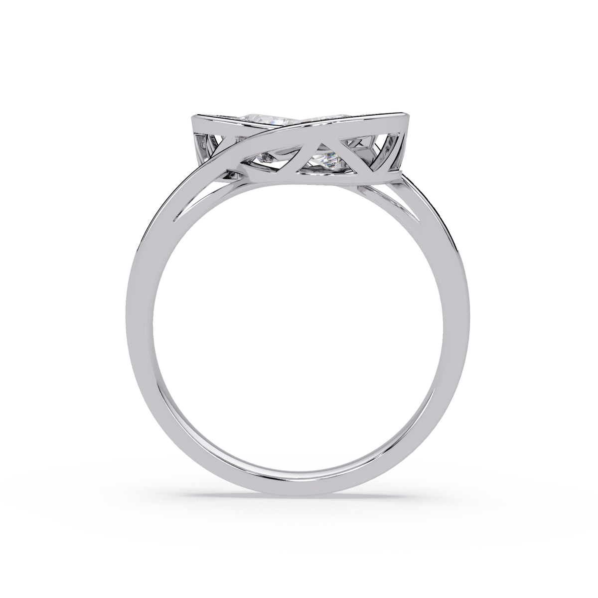 Double Pear Shape Lab Grown Diamond Infinity Halo Ring - HIGHCARAT DIAMONDS