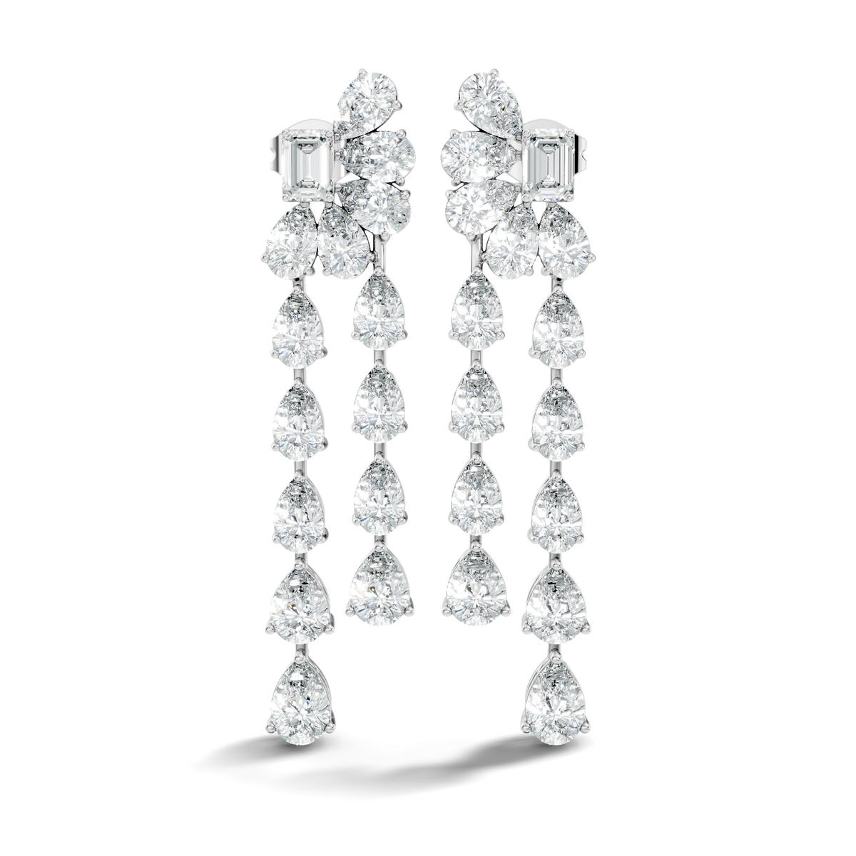 5.36 Carat Emerald & Pear Shape Lab Grown Diamond Elegance Vintage Earrings Daily wear For Women - HIGHCARAT DIAMONDS
