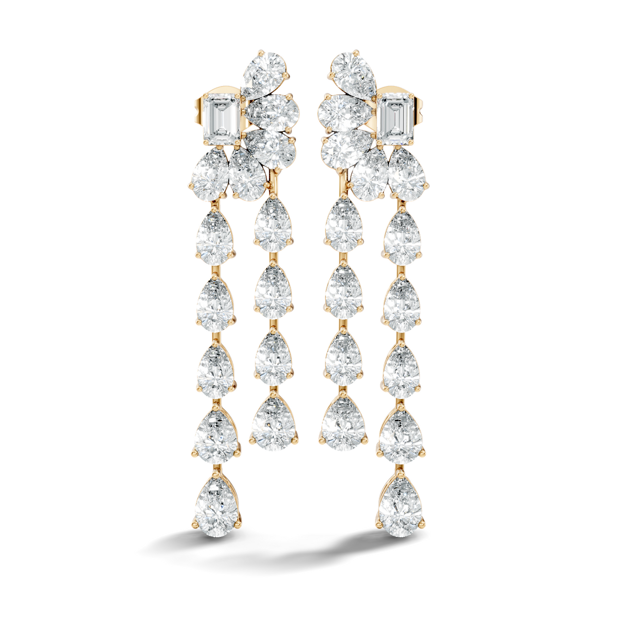 5.36 Carat Emerald & Pear Shape Lab Grown Diamond Elegance Vintage Earrings Daily wear For Women - HIGHCARAT DIAMONDS