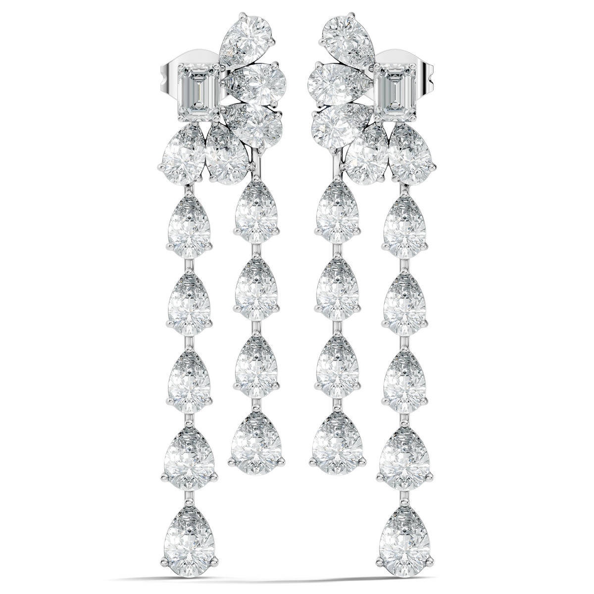 5.36 Carat Emerald & Pear Shape Lab Grown Diamond Elegance Vintage Earrings Daily wear For Women - HIGHCARAT DIAMONDS