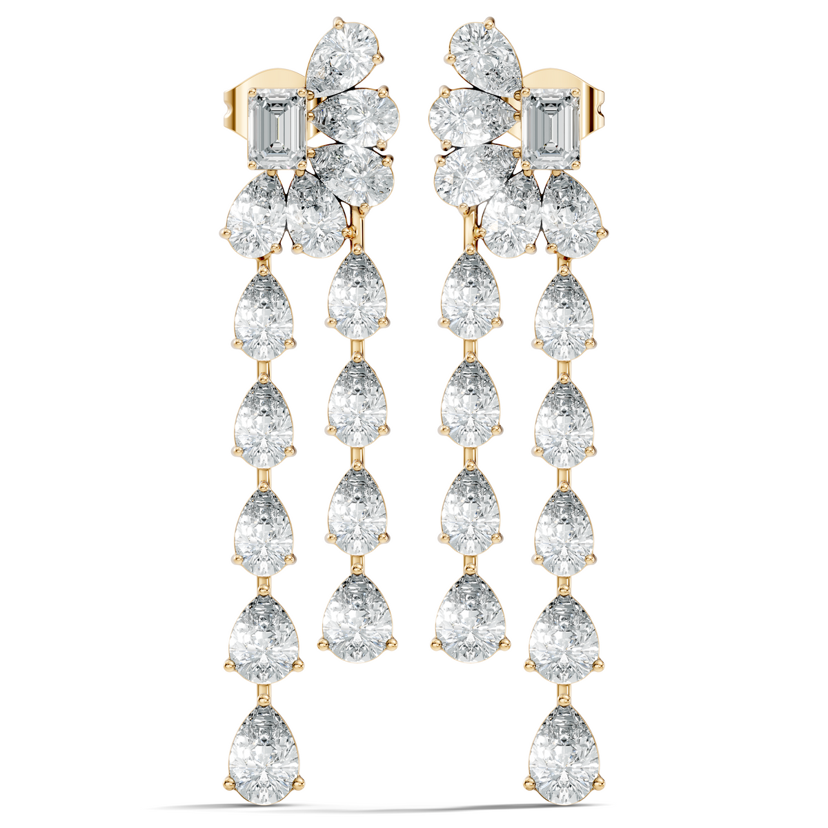 5.36 Carat Emerald & Pear Shape Lab Grown Diamond Elegance Vintage Earrings Daily wear For Women - HIGHCARAT DIAMONDS