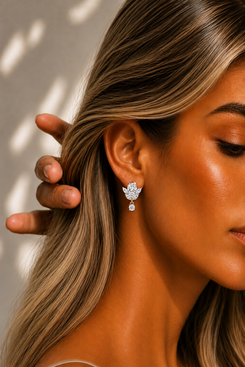 Drops Lab Grown White Gold Diamond Earring - HIGHCARAT DIAMONDS #wearthelook