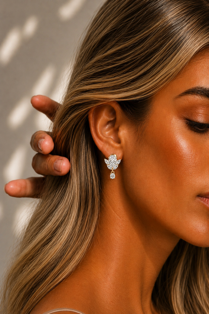 Drops Lab Grown White Gold Diamond Earring - HIGHCARAT DIAMONDS #wearthelook