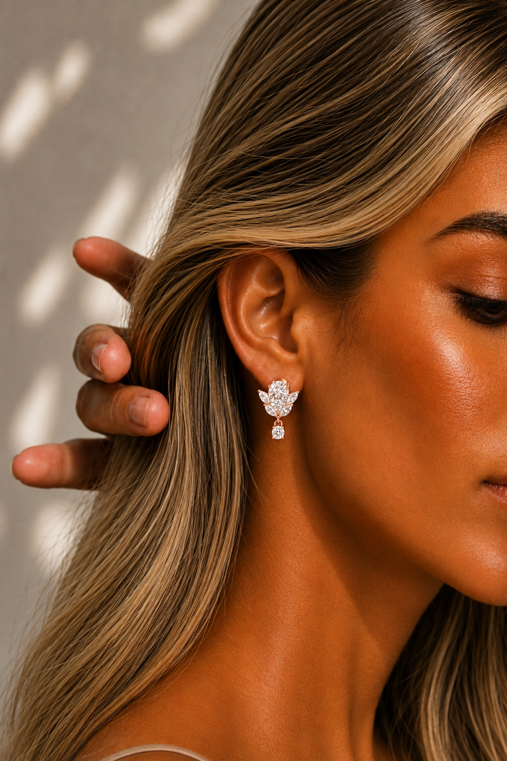 Drops Lab Grown White Gold Diamond Earring - HIGHCARAT DIAMONDS #wearthelook