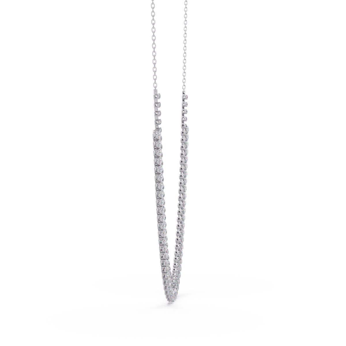 Drops Prong Round & Pear Lab Grown Diamond Graduation Necklace - HIGHCARAT DIAMONDS