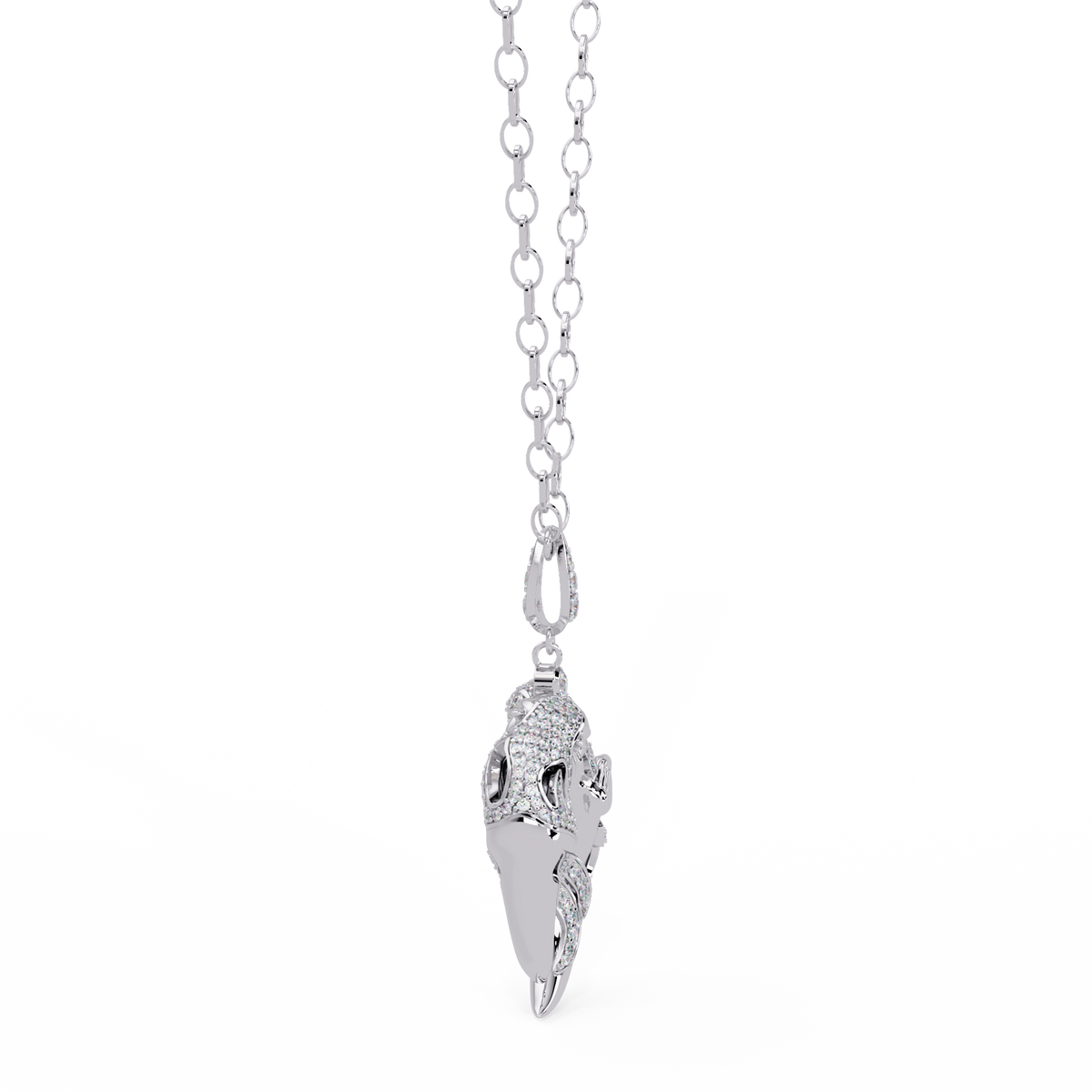 Dual Mermaid Shape Diamond Pendant Necklace in Rose Gold - HIGHCARAT DIAMONDS
