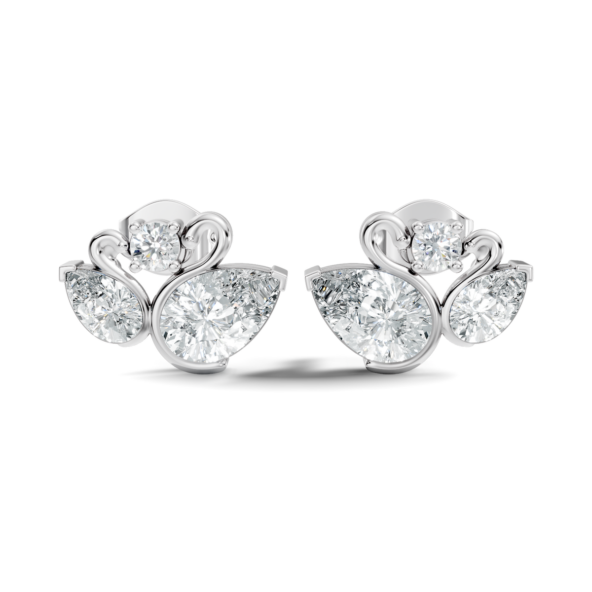 Round & Pear Shape 2.12 Ct Natural & Lab grown Diamond Occasionally Wear diamond Earrings for Women - HIGHCARAT DIAMONDS