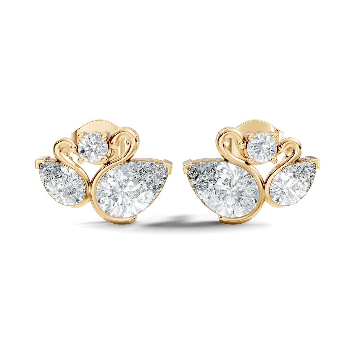 Round & Pear Shape 2.12 Ct Natural & Lab grown Diamond Occasionally Wear diamond Earrings for Women - HIGHCARAT DIAMONDS