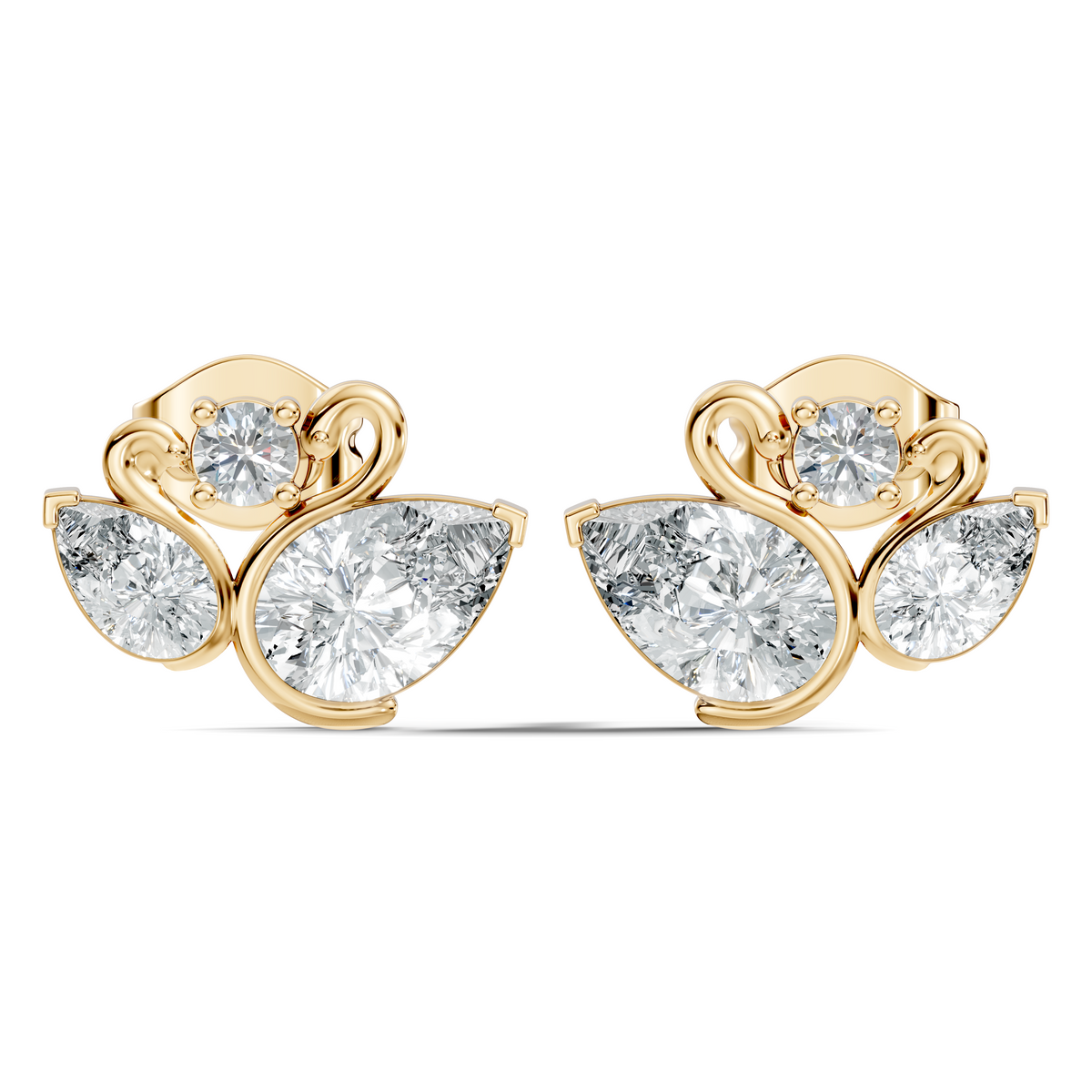 Round & Pear Shape 2.12 Ct Natural & Lab grown Diamond Occasionally Wear diamond Earrings for Women - HIGHCARAT DIAMONDS