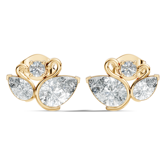 Round & Pear Shape 2.12 Ct Natural & Lab grown Diamond Occasionally Wear diamond Earrings for Women - HIGHCARAT DIAMONDS